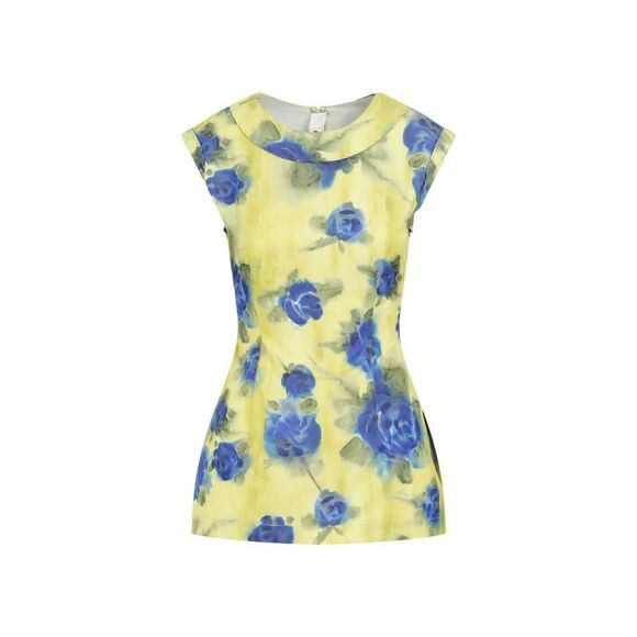 MARNI Women's Floral Print Cap Sleeve Top Women YELLOW & ORANGE T-Shirts & Tops